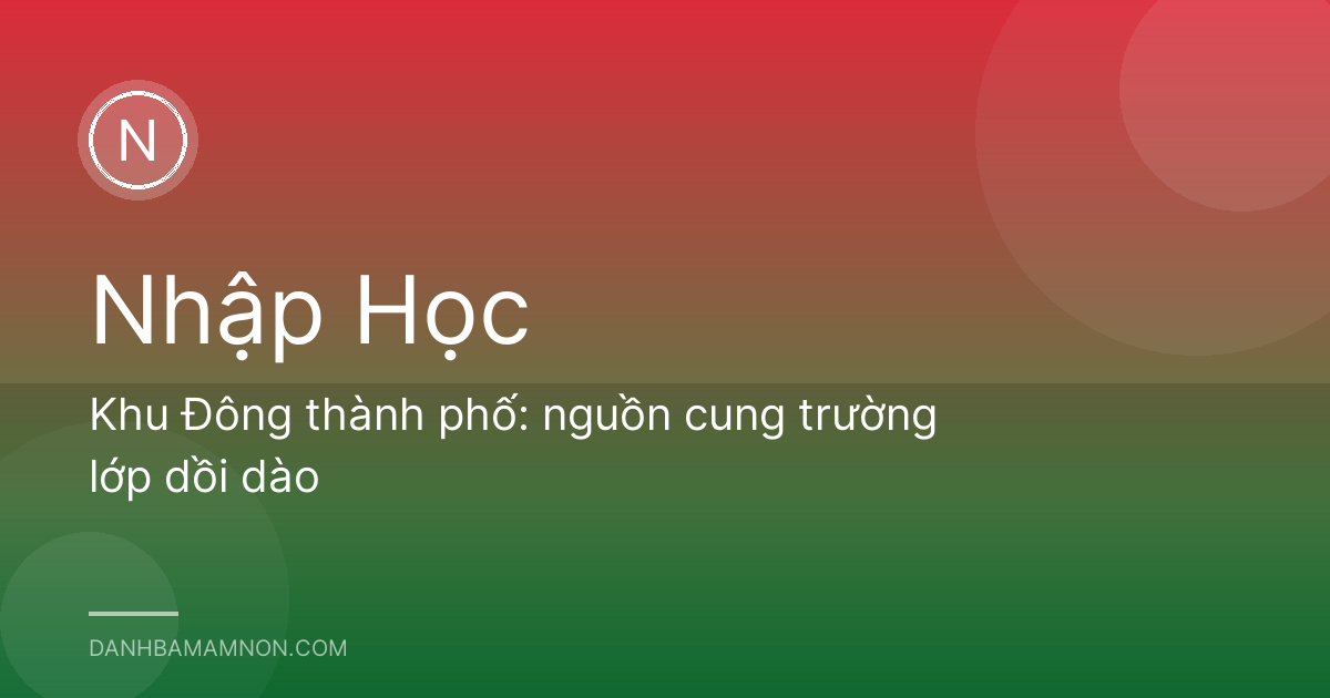 Khu Đông thành phố: nguồn cung trường lớp dồi dào